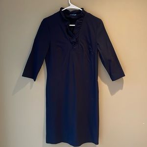 J McLaughlin Navy Ruffle Dress